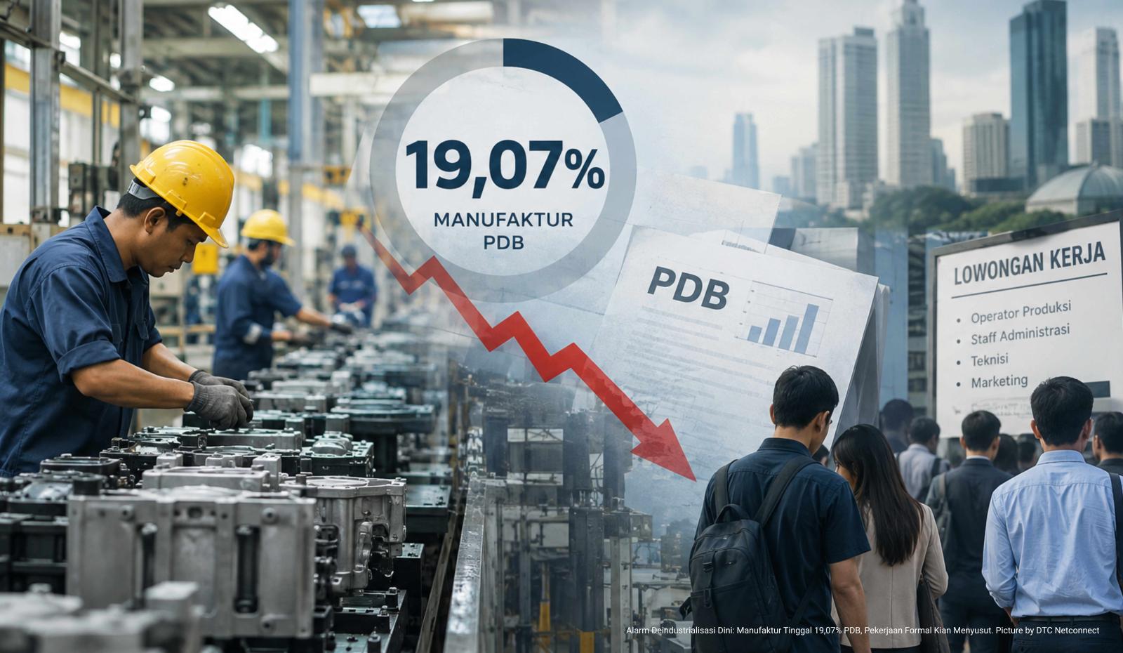 Alarm Deindustrialisasi Dini: Manufaktur Tinggal 19,07% PDB, Pekerjaan Formal Kian Menyusut