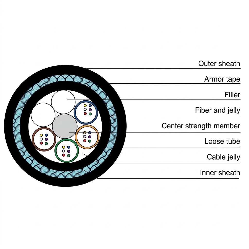 DTC Fiber Optic Cable Singlemode ( G.652.D ) Double Jacket Outdoor
